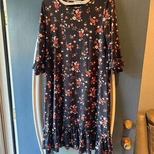 Nuggles Floral Ruffle Hem Dress